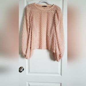 Zara Blouse Pink-melon Size Medium with oversized sleeves.